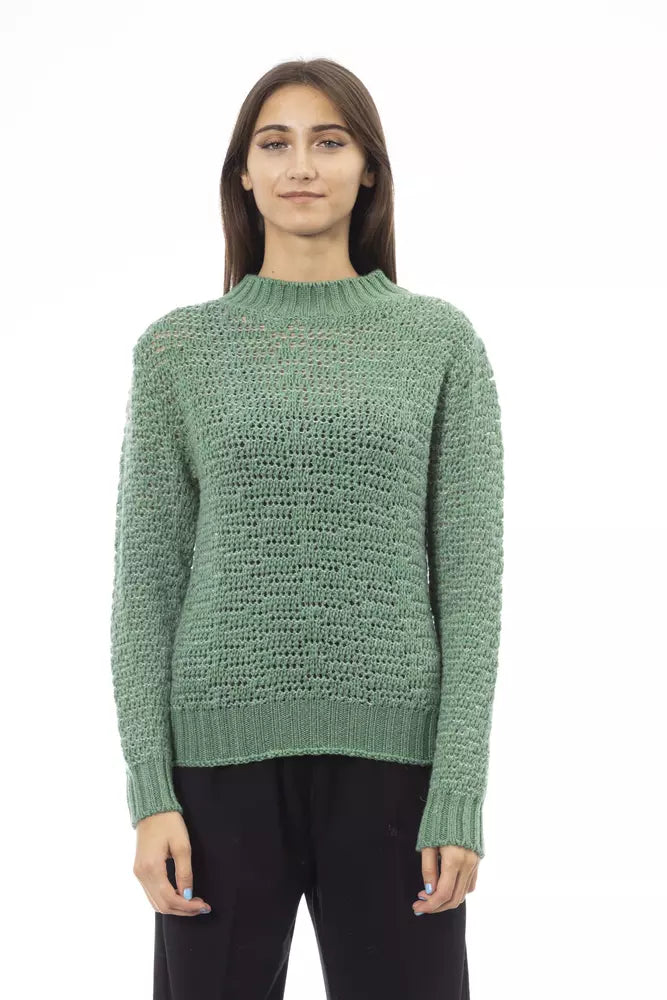 Ruffled Knit TopsAlpha Studio  Wool Women's Sweater