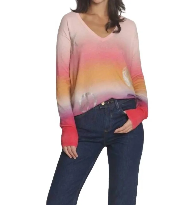 Mohair Knit TopsBali Sunset Top In Pink Ombre