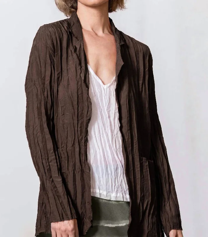 Cashmere Knit TopsGo Crinkle Cut Jacket In Java