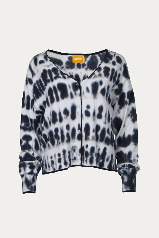 Punk Knit TopsImpulse Tie-Dye Cardigan In Ice Water/coal