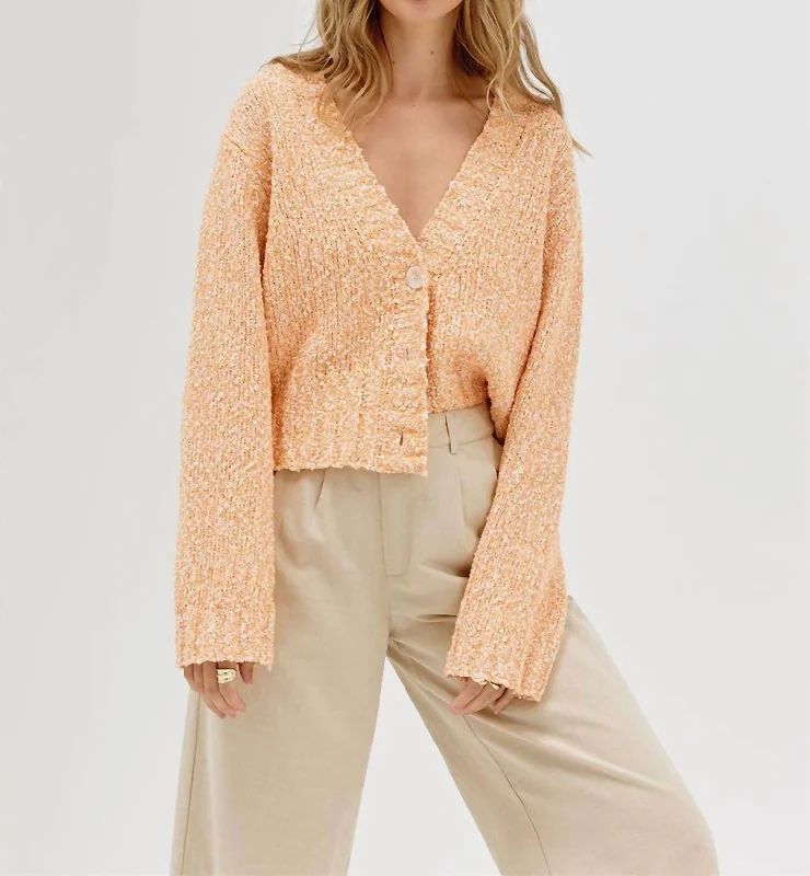 Cropped Knit TopsInverse Crop Cardigan In Mandarin