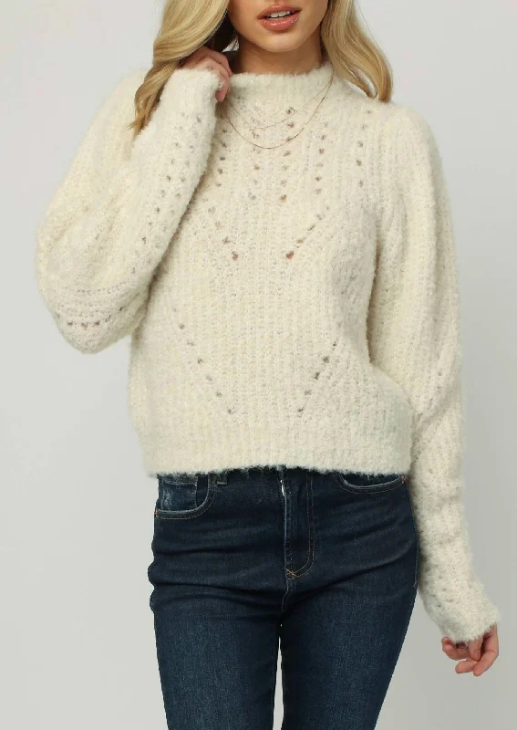 Spring Knit TopsMadison Crewneck Sweater In Cream