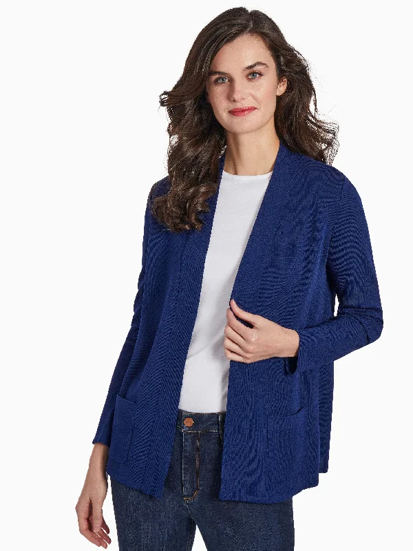 Oversized Knit TopsOpen Front Ribbed Icon Cardigan