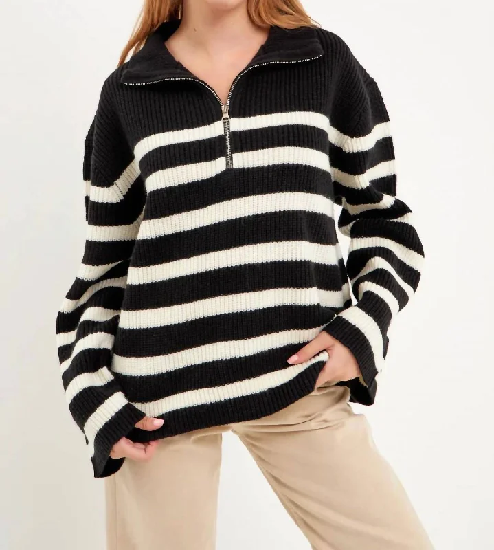 Sports Team Knit TopsRosa Pullover In Black And White