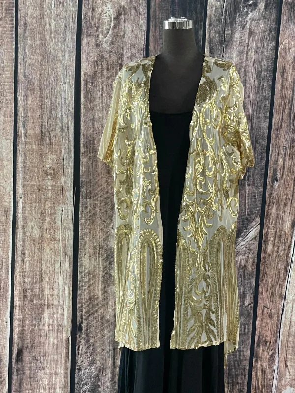 Layered Knit TopsSequin Duster In Gold