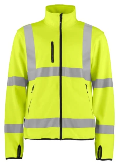 Military JacketsProjob 6105 High Visibility Softshell Jacket Lite Yellow/Black - Be Seen and Stay Safe on the Job