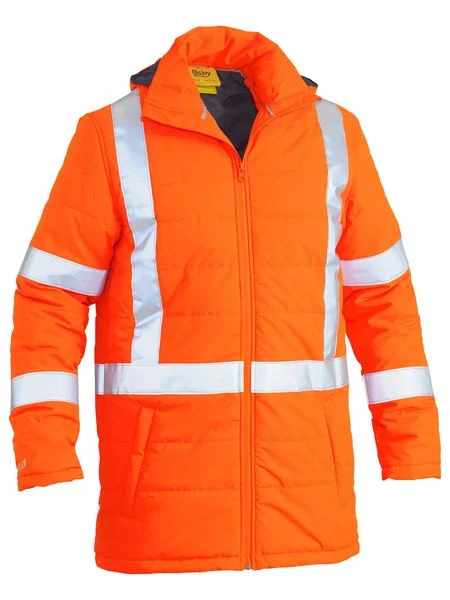 Zippered JacketsBisley Taped Hi Vis Puffer Jacket With X Back (BJ6379XT)