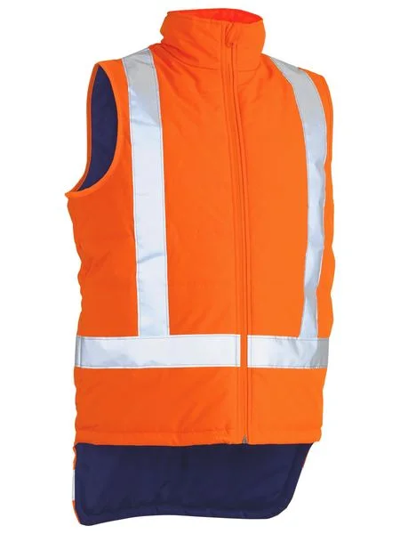 Canvas JacketsBisley Taped Hi Vis Puffer Vest With X Back (BV0379XT)