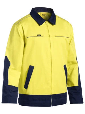 Luxury JacketsBisley Two Tone Hi Vis Liquid Repellent Cotton Drill Jacket BJ6917