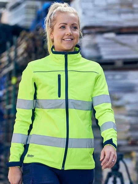 Field JacketsBisley Womens Taped Two Tone Hi Vis Soft Shell Jacket (BJL6059T)