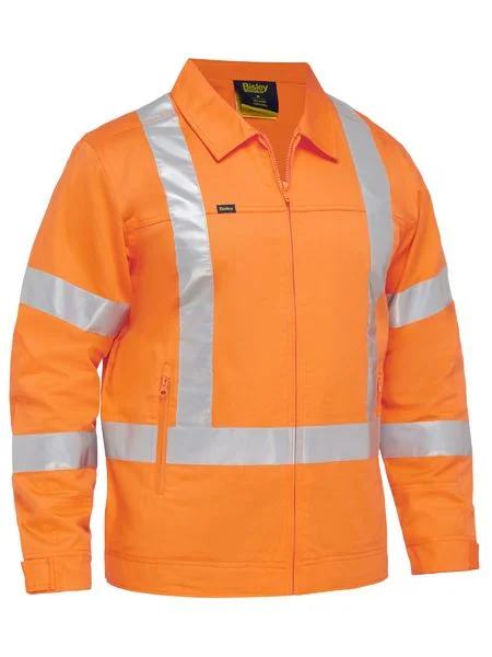 Hemp JacketsBisley X Taped Hi Vis Drill Jacket With Liquid Repellent Finish (BJ6919XT)