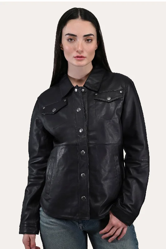 Hunting JacketsFrye Black Leather Shirt