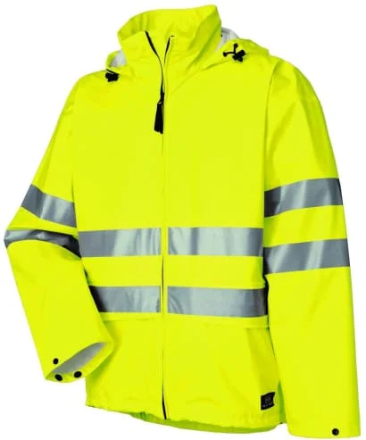 Pocketed JacketsHelly Hansen HH Workwear Alta Class 3 PU Lightweight Hi Viz Rain Jacket- 70260