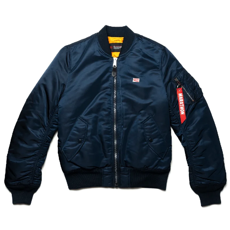 Retro JacketsMarathon Bomber Jacket - Navy / White