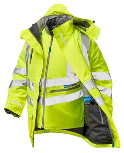 Fishing JacketsPULSAR Hi Vis  7-in-1 Interactive Storm Coat & Bodywarmer-P487