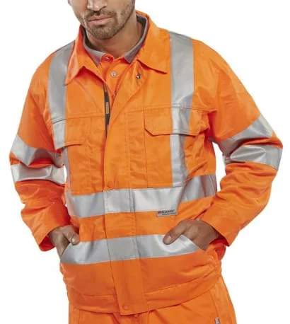 Lounge JacketsRailway Spec Hi Vis Jacket With Multi Pockets & Teflon Coating RIS 3279 -Beeswift Rsj