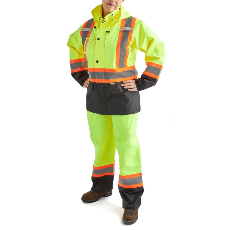 Cropped JacketsTerra Women's High Vis Rainsuit 116520WYL - Yellow