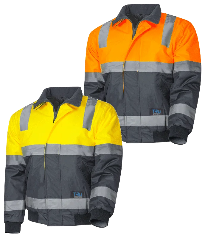 Down JacketsTru Workwear Hi Vis 2 Tone Pilot Jacket c/w Reflective Tape TJ2946T4