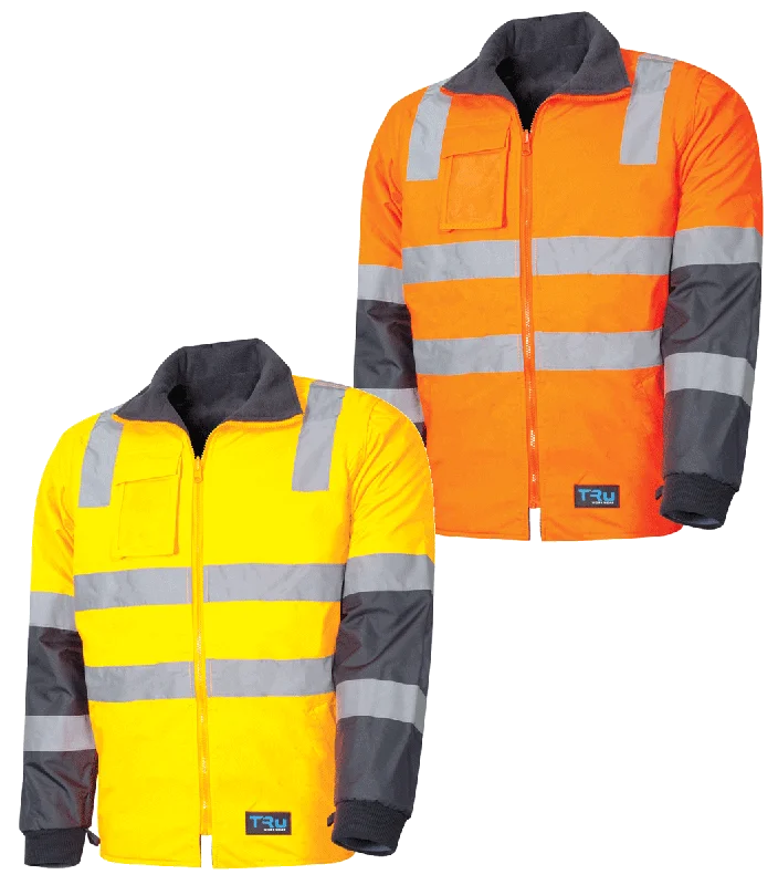 Skateboard JacketsTru Workwear Hi Vis Wet Weather Jacket c/w Removable Sleeves & Reflective Tape TJ2945T4