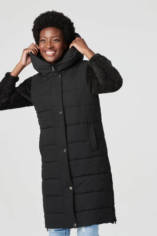 Hemp JacketsLongline Quilted Hooded Gilet Vest