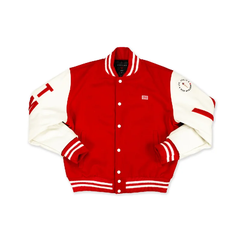 Sheer JacketsVictory Marathon Letterman Jacket - Red