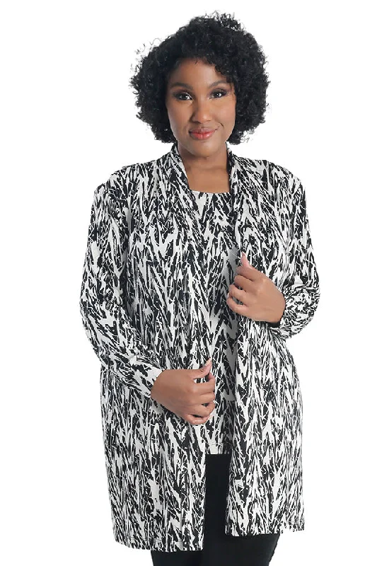 Varsity JacketsVikki Vi Classic Glitzy Zebra Long Kimono Jacket