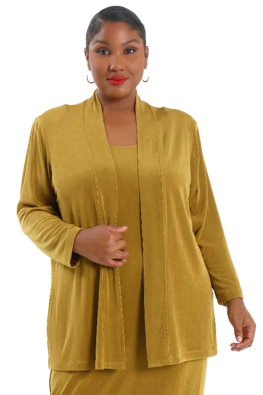 Ribbed Cuff JacketsVikki Vi Classic Gold Dust Kimono Jacket