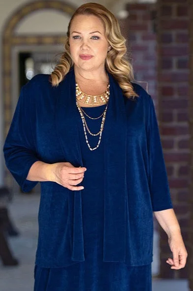 Mesh JacketsVikki Vi Classic Royal Blue 3/4 Sleeve Kimono Jacket