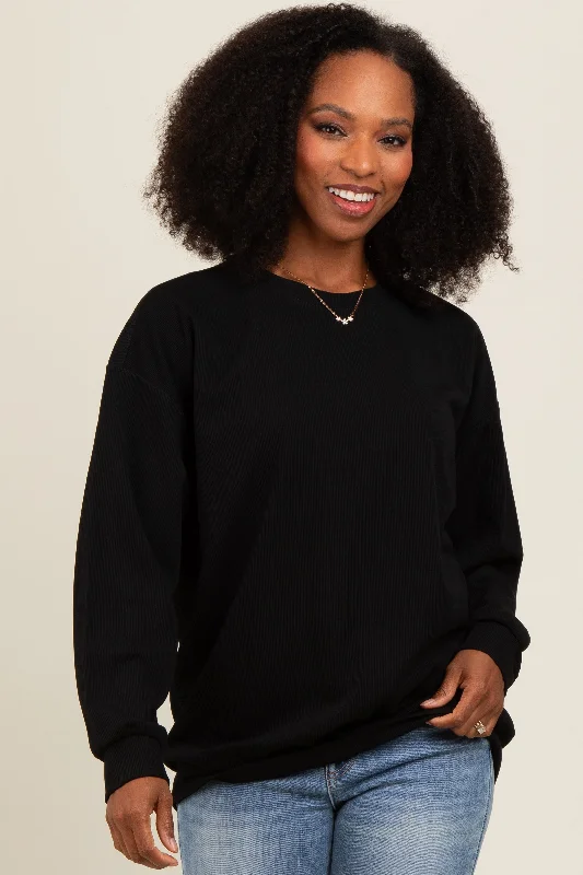 Thermal HoodiesBlack Drop Shoulder Sweatshirt