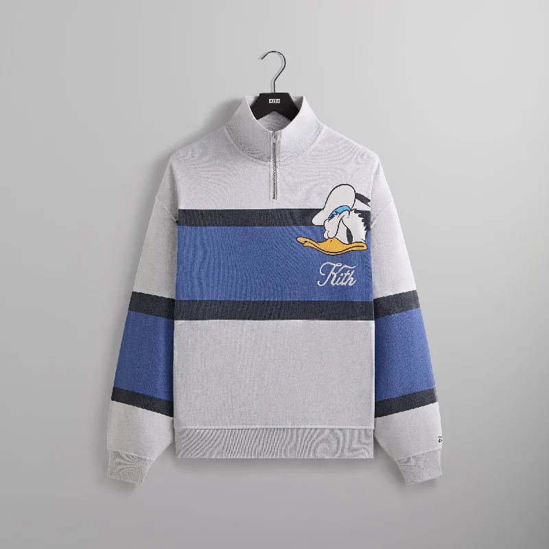 Plush HoodiesDisney | Kith for Donald Duck Quarter Zip Fleece Wyona Sweatshirt - Light Heather Grey