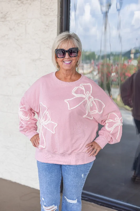 Outdoor SweatshirtsBow Tie Perfection Pink Sweatshirt