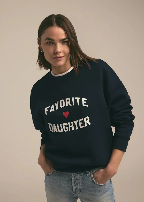 College SweatshirtsFavorite Daughter Heart Logo Sweatshirt- Navy