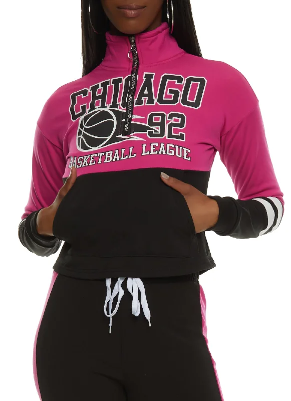 Tie-Dye HoodiesChicago 92 Graphic Half Zip Sweatshirt