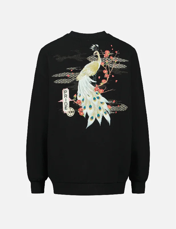 Thermal HoodiesPeacock and Tsubaki Print Sweatshirt