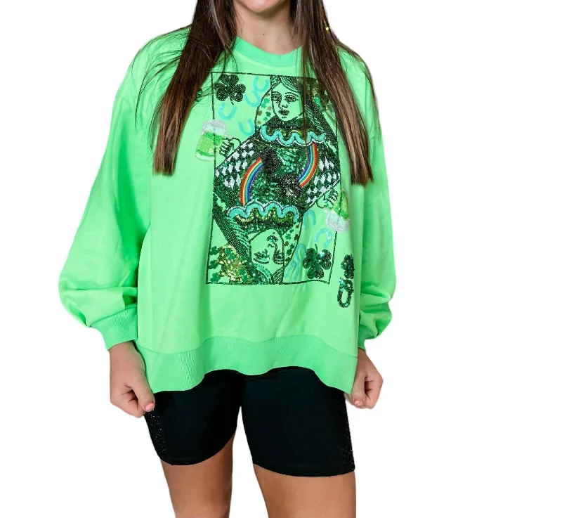 Cotton HoodiesSt. Patrick's Day Sweatshirt In Neon Green