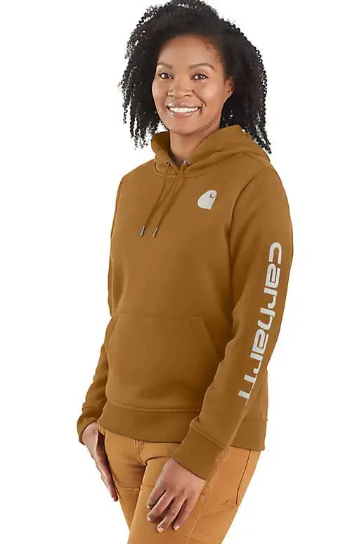 Pullover HoodiesWomen's Relaxed Fit Midweight Logo Sleeve Graphic Sweatshirt