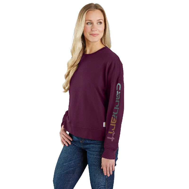 Kangaroo Pocket SweatshirtsWomen's TENCEL Fiber Series Loose Fit Sleeve Graphic Sweatshirt