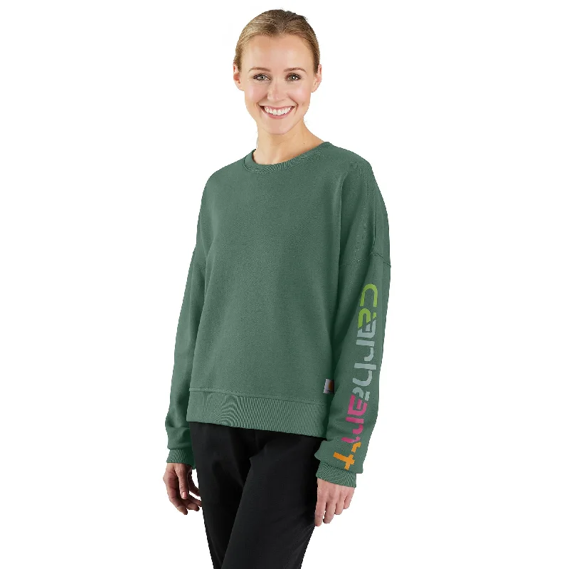 Studded SweatshirtsWomen's TENCEL Fiber Series Loose Fit Sleeve Graphic Sweatshirt