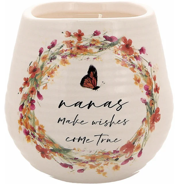 Meadows of Joy Butterfly Floral 8 oz. Soy Wax Candle Nanas Make Wishes Come True with Tranquility Scent