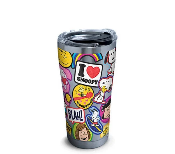 Peanuts Sticker Collage Stainless Steel with Hammer Lid 20 oz Tervis Tumbler