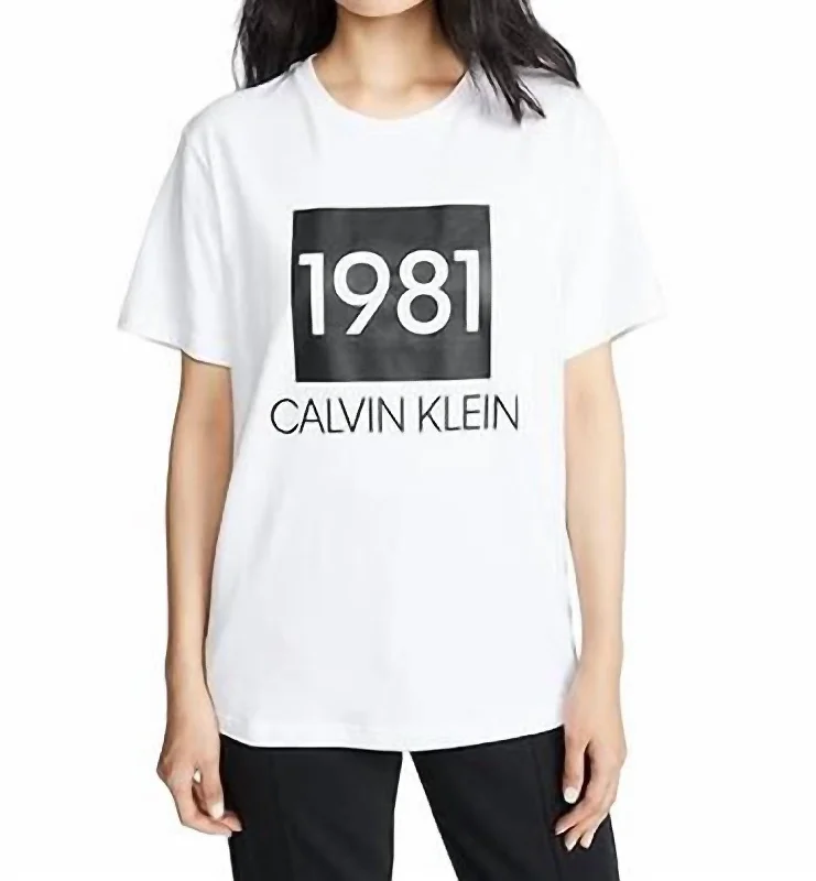 Polyester T-Shirts1981 Bold Cotton Crewneck T-Shirt In White