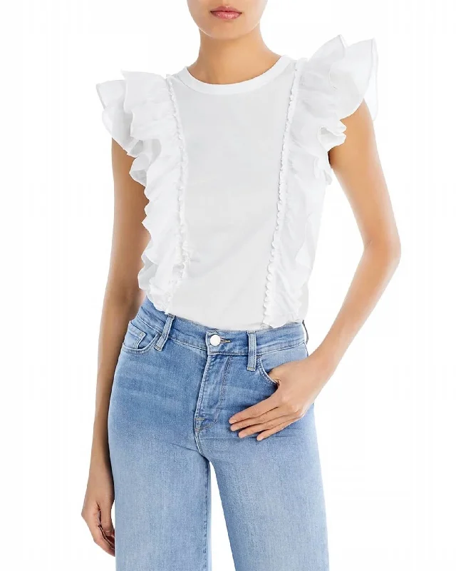 Running T-ShirtsBardot Ruffle T-Shirt In White