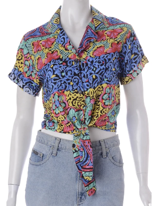 Beaded T-ShirtsLabel Peggy S/S Print tie Blouse