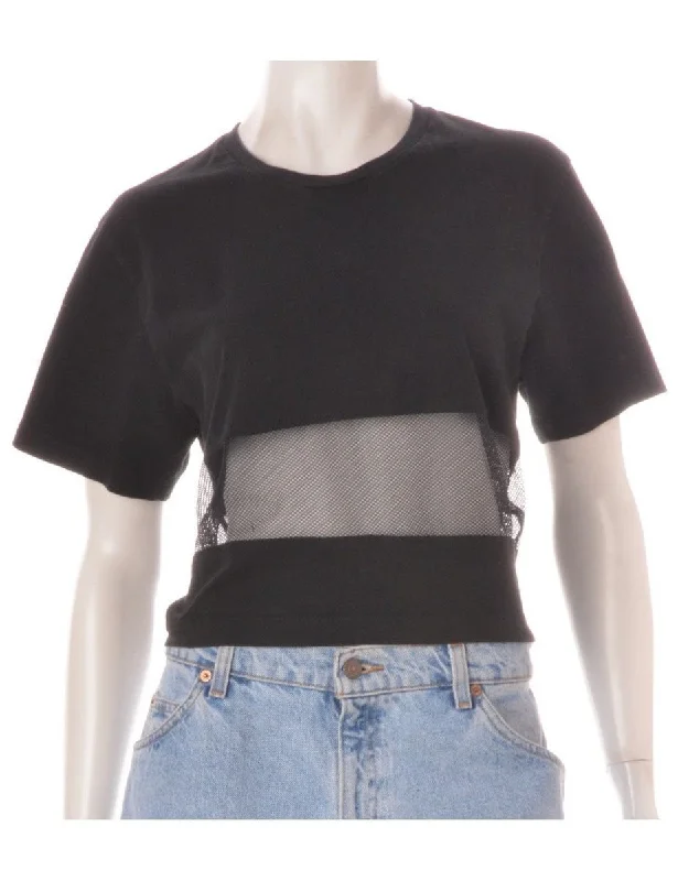 French Terry T-ShirtsLabel Shona Mesh Panel t-shirt