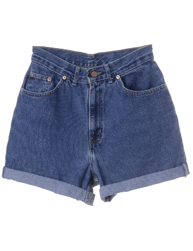 Collaborative T-ShirtsLabel Roll Hem Indigo Denim Shorts