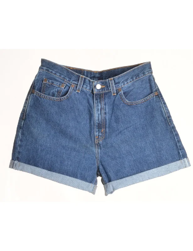 Asymmetrical T-ShirtsLabel Rolled Hem Stone Wash Denim Shorts