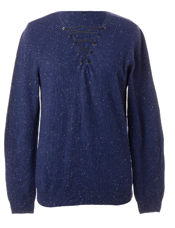 Hunting T-ShirtsLabel Navy Lace Up Jumper