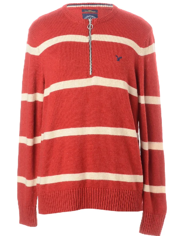 Lounge T-ShirtsLabel Red Zip Front Knitted Jumper