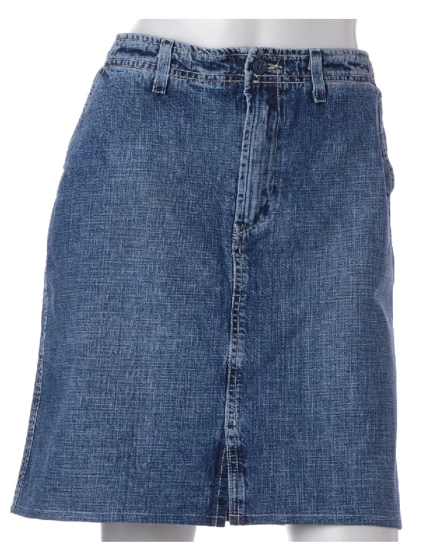 Formal T-ShirtsLabel Short Denim Skirt