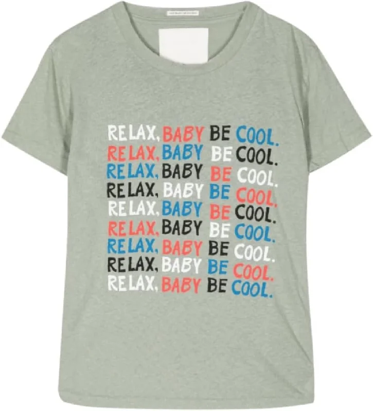 Printed T-ShirtsMOTHER Women's The Sinful Short Sleeve T-Shirt, Relax Baby Be Cool